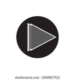 play icon on button logo illustration.