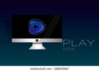 Play icon on the computer monitor.PLAY NOW