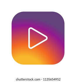 Play icon  on gradient color background vector icon. Simple element illustration. Play  on gradient color background symbol design. Can be used for web and mobile.