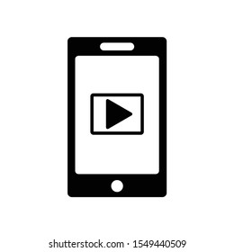  play icon on phone. watch video on phone, smart device