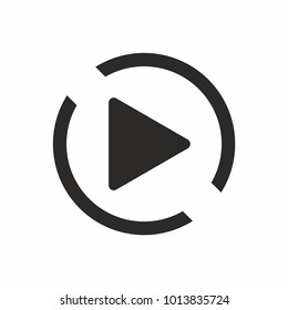 Play Icon on White Background. Vector