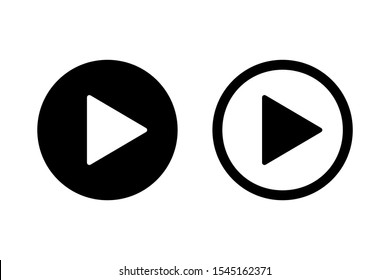 Play icon on white background. Isolated vector sign symbol. Web media symbol. Symbol button play video. EPS 10