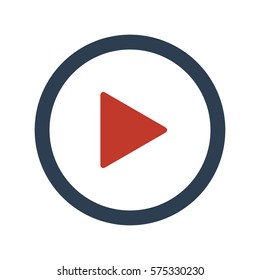 Play icon on white background. Vector illustration