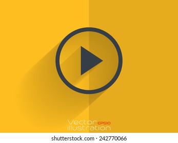 Play icon on yellow background