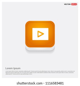 Play Icon Orange Abstract Web Button - vector icon