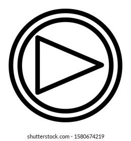 play icon outline vector design