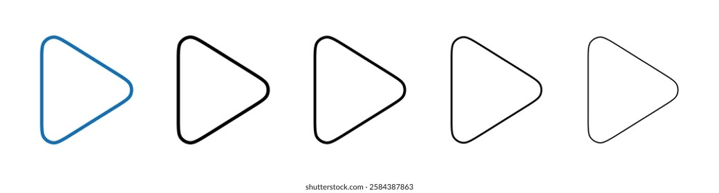 Play icon Outline vector logo for web ui