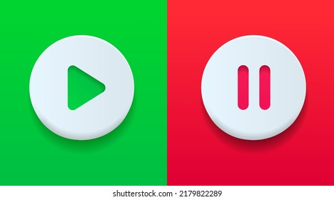 Play Icon Pause Icon Stop Sign Stock Vector (Royalty Free) 2179822289 ...