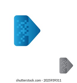 Reproducir símbolo de diseño de píxeles de píxeles en el fondo blanco. Ilustración del vector EPS.8 EPS.10