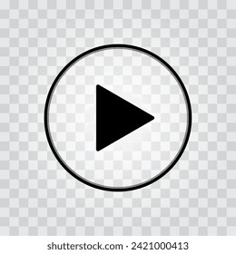 Play icon. Player button. Start video symbol. Vector illustration isolated on white background