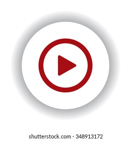 play icon, red isolated white background