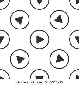 Play icon seamless pattern on white background. Flat design. Vector Illustration
