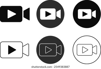 play icon set. play button icon symbol. music play start sign. ideal for web and multimedia use
