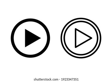 Play Icon set. Play button vector icon