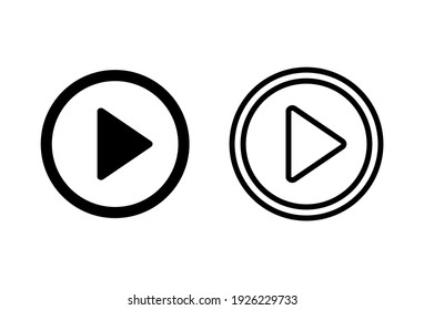 Play Icon set. Play button vector icon