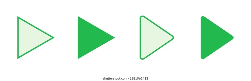 Play Icon set. Play button vector icon