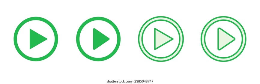 Play Icon set. Play button vector icon