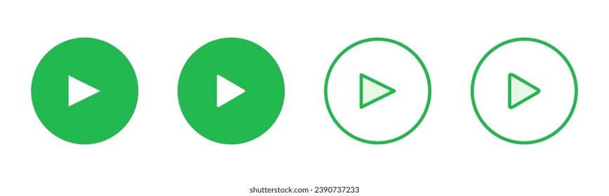Play Icon set. Play button vector icon