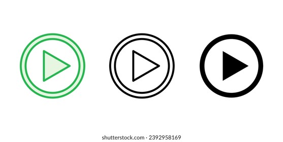 Play Icon set. Play button vector icon