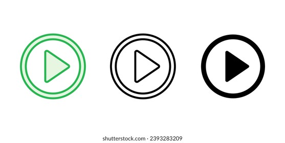 Play Icon set. Play button vector icon
