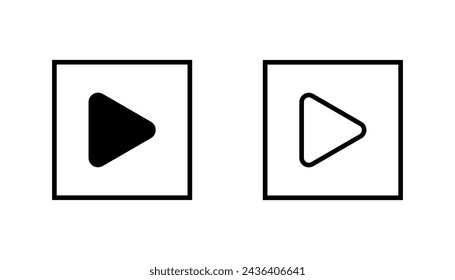 Play Icon set. Play button vector icon