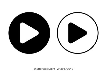 Play Icon set. Play button vector icon