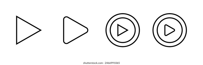 Play Icon set. Play button vector icon