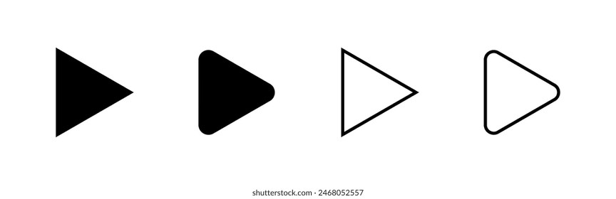 Play Icon set. Play button vector icon
