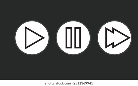 Play Icon set. Play button vector icon