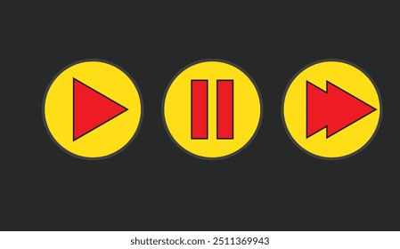 Play Icon set. Play button vector icon