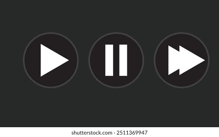 Play Icon set. Play button vector icon