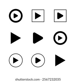 Play Icon set. Play button vector icon