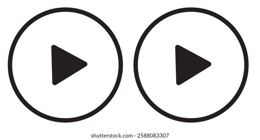 Play Icon set. Play button vector icon.