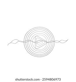 Play Icon set. Play button vector icon continuous line drawing  doodle