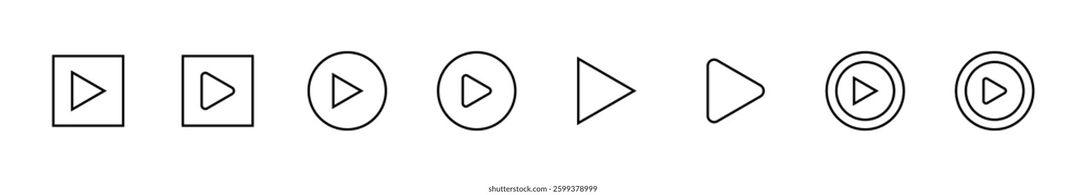 Play Icon set. Play button vector icon