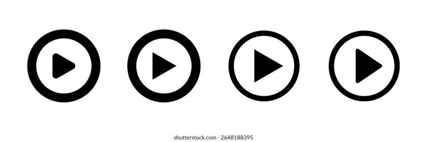 Play Icon set. Play button vector icon