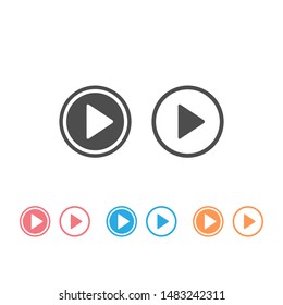 Play icon set, buttons, symbol illustration