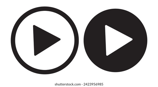 Play icon set in different styles, video play button signs isolated - vector