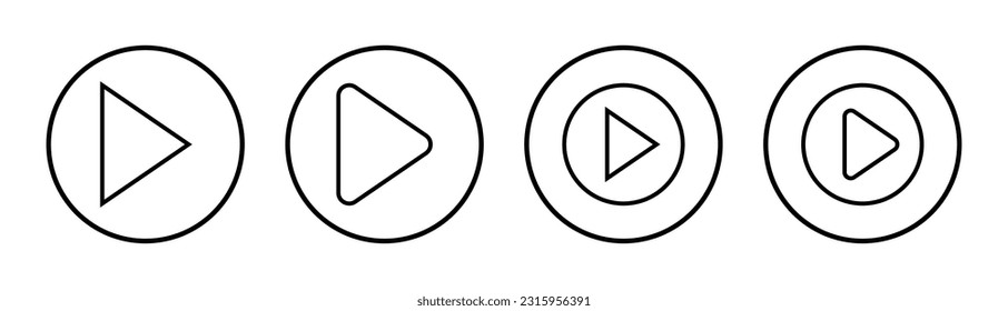 Play Icon set illustration. Play button sign and symbol