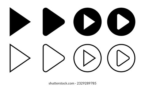 Play Icon set illustration. Play button sign and symbol