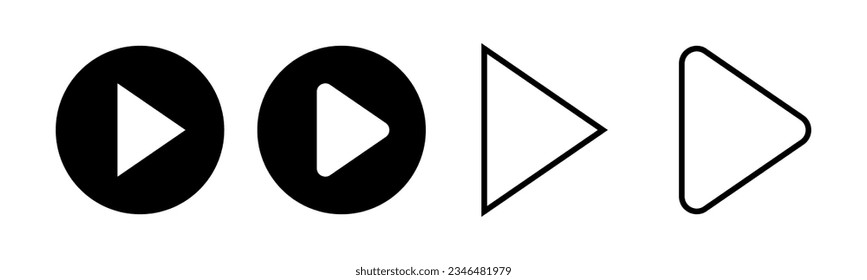 Play Icon set illustration. Play button sign and symbol