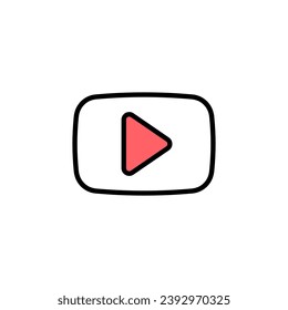 Play Icon set illustration. Play button sign and symbol