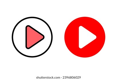 Play Icon set illustration. Play button sign and symbol