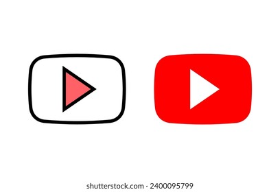 Play Icon set illustration. Play button sign and symbol
