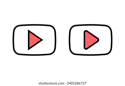 Play Icon set illustration. Play button sign and symbol