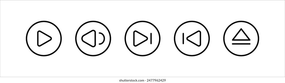 Play Icon set illustration, Play button sign and symbol.