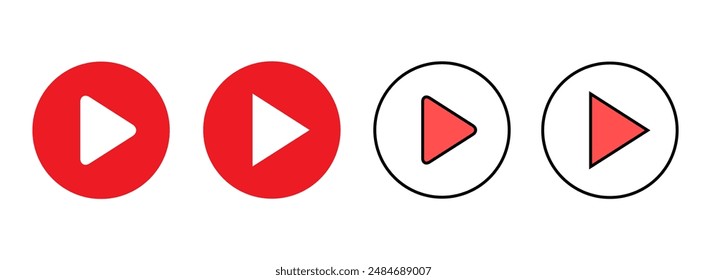 Play Icon set illustration. Play button sign and symbol