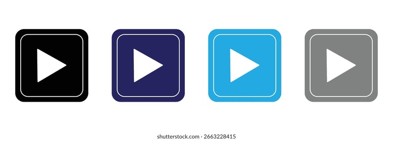 Reproduzir ilustração do conjunto de ícones. Reproduzir sinal de botão e símbolo ilustração .Vetor em eps 10.