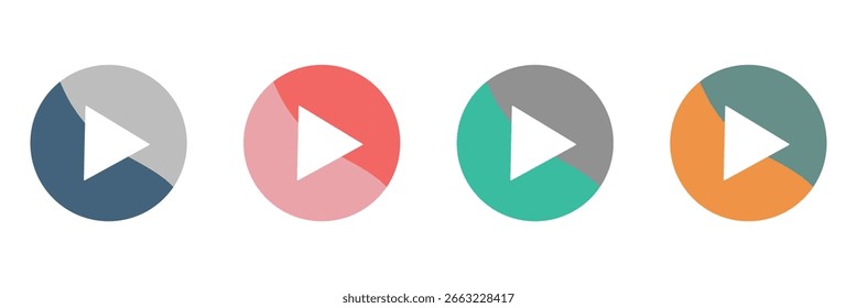 Reproduzir ilustração do conjunto de ícones. Reproduzir sinal de botão e símbolo ilustração .Vetor em eps 10.