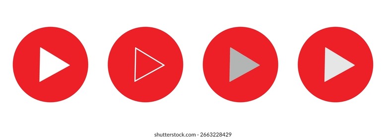 Ilustración del conjunto de iconos de juego. Juega signo y Botón. Ilustración vectorial en eps 10.
